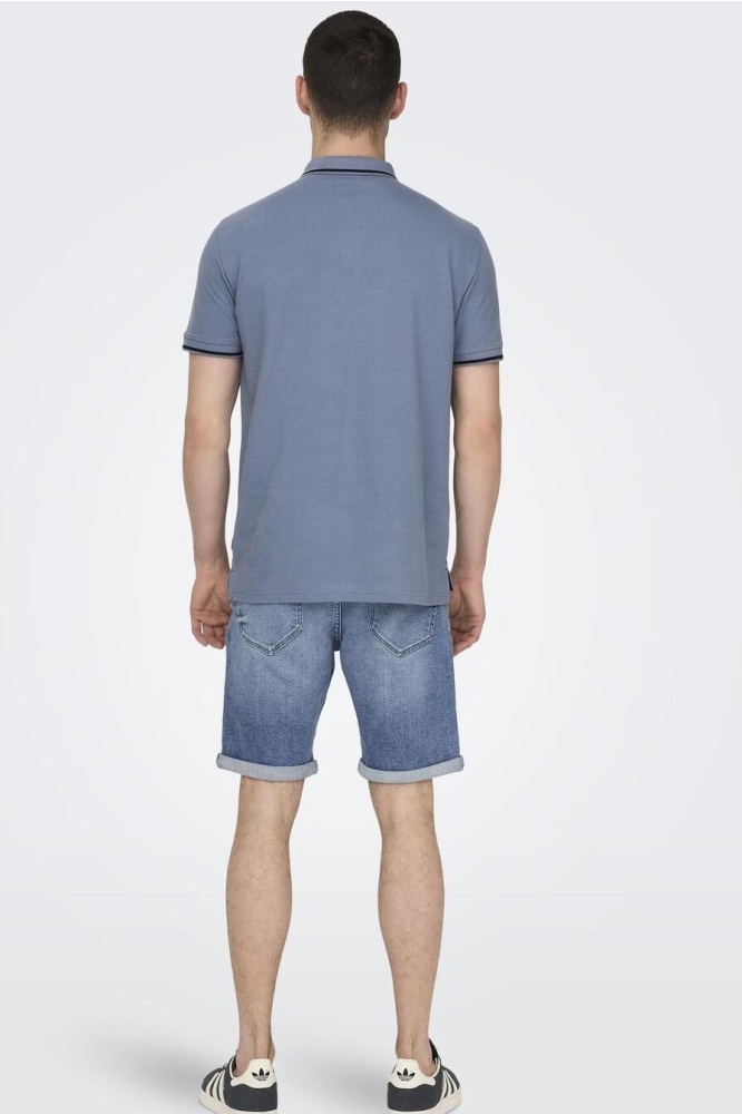 ONSFLETCHER LIFE SLIM SS POLO NOOS 22024827 FLINT STONE